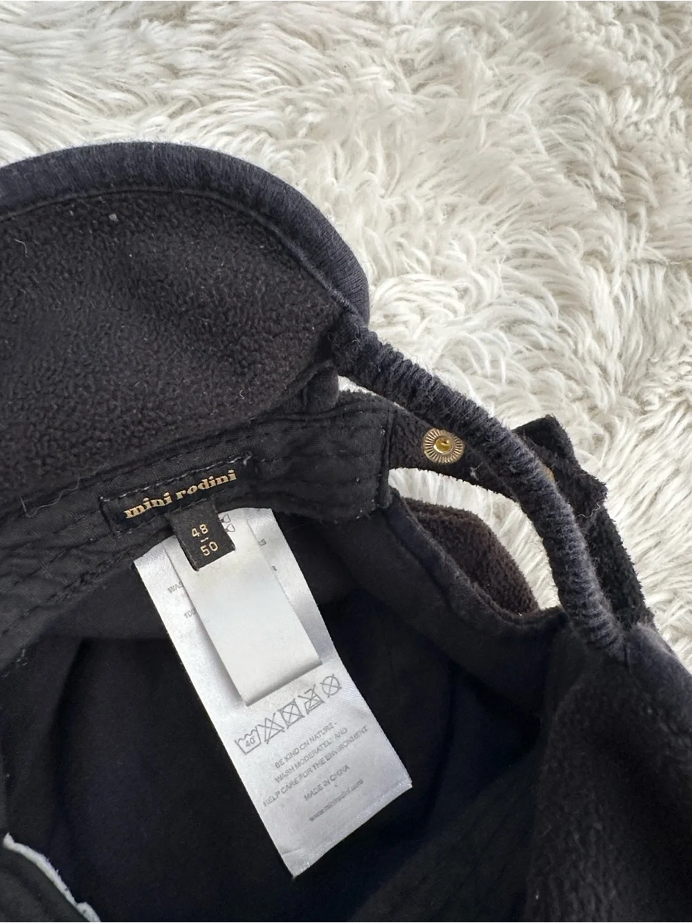 Mini Rodini Black Panda Patch Cap